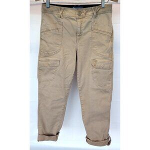 Democracy Ab Solution Cargo Utility Pants Womens Size 8 Tan High Rise Roll Cuff